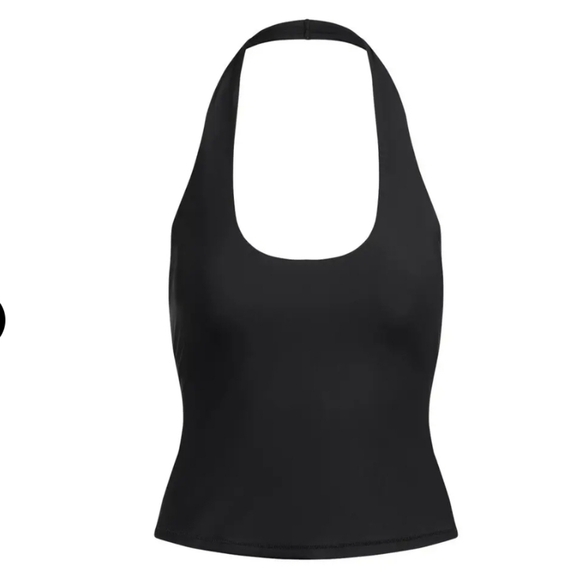 SKIMS Tops - NWT $64 SKIMS Cling Matte Halter Top Large Obsidian